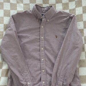 Polo Ralph Lauren Men's Red and White Checkered Shirt